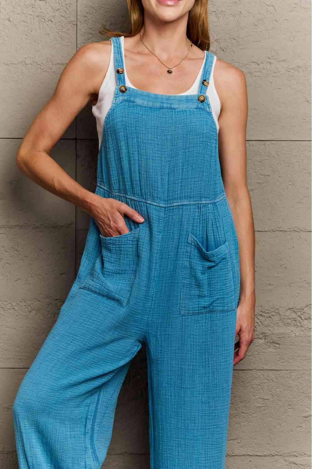 HEYSON Playful Mineral Wash Gauze Overalls