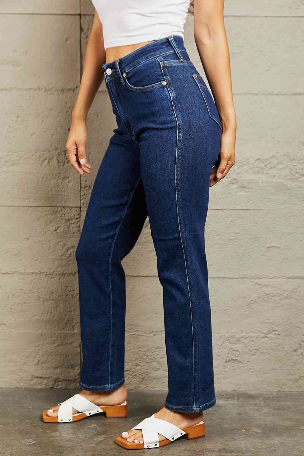 Judy Blue Kailee Full Size Tummy Control High Waisted Straight Jeans