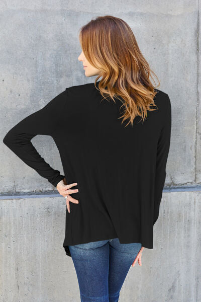 Basic Bae Full Size Open Front Long Sleeve Cover Up