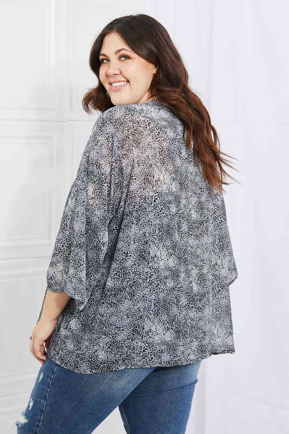 Melody Full Size Snake Print Chiffon Kimono